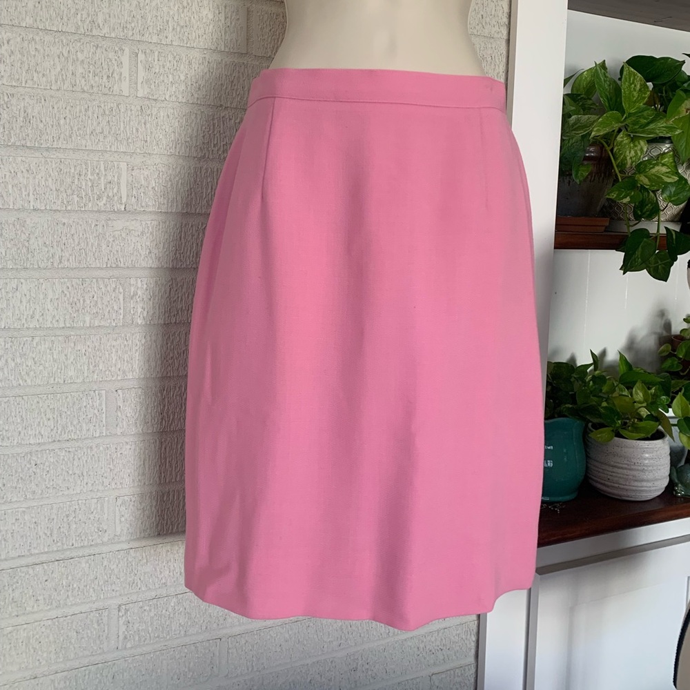Ungaro Paris Solo Donna Vintage Pink Wool Knee-Length Skirt Size IT 44 US 10 L